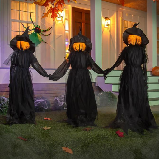 Trio de Sorcières Lumineuses d'Halloween