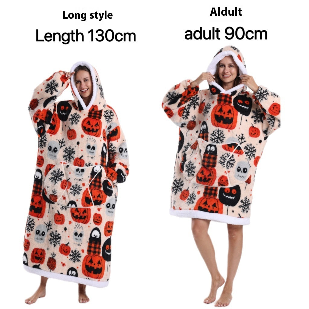 Plaid Géant Halloween™ : Le Confort Ultime en Mode Citrouille !